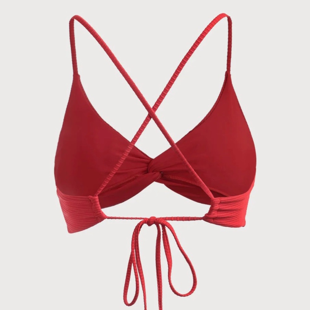 Berlook Red Twist Backless Bikini Top - Picture 2 of 5